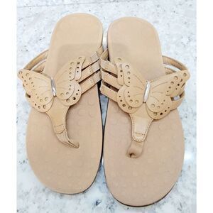 Orthaheel Jenna 7 Butterfly Flip Flop Thong Sandals Women's SIZE 7/38‎ Tan
